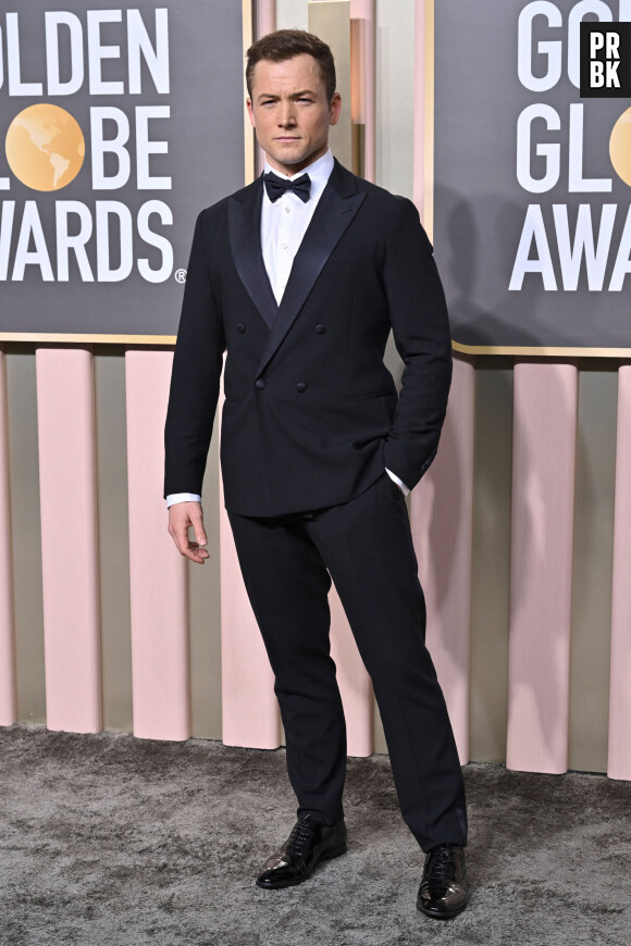 Taron Egerton au photocall de la 80ème cérémonie des Golden Globe, au "Beverly Hilton" à Los Angeles, le 10 janvier 2023.