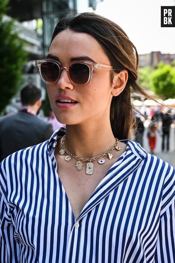 Exclusif - Diane Leyre (Miss France 2022) lors des Internationaux de France de tennis de Roland Garros 2023 à Paris, France, le 30 mai 2023. © Matthieu Mirville/Bestimage  Exclusive - Diane Leyre (Miss France 2022) during the 2023 French Open at Roland Garros in Paris, France on May 30, 2023. 