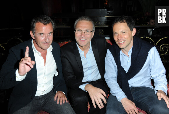 Christophe Dechavanne , Laurent Ruquier et Marc-Olivier Fogiel - Soirée de lancement du livre "Radiographie" de Laurent Ruquier au Buddha-Bar à Paris, le 16 juin 2014.