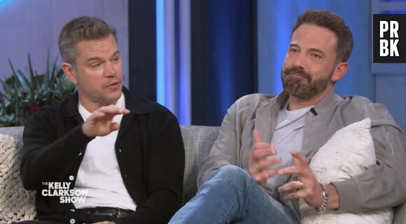 Ben Affleck et Matt Damon sur le plateau de l'émission "The Kelly Clarkson Show" à Los Angeles.