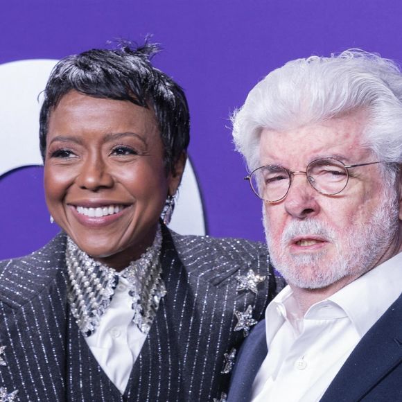 Mellody Hobson et George Lucas aux GQ Global Creativity Awards à la WSA à New York le 11 avril 2024.
