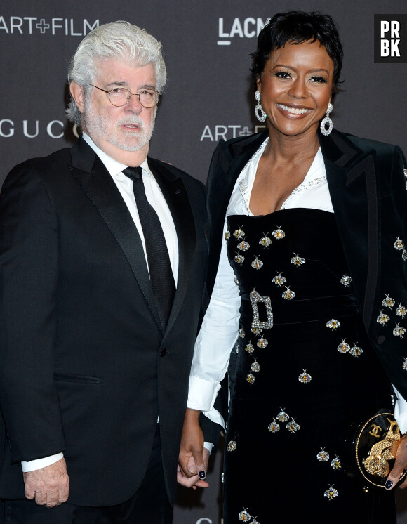 George Lucas et sa femme Mellody Hobson à la soirée LACMA Art + Film en l'honneur de Catherine Opie et Guillermo Del Toro présentée par Gucci à Los Angeles, le 3 novembre 2018