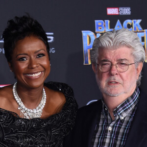 George Lucas et sa femme Mellody Hobson à la première de 'Black Panther' à Hollywood, le 29 janvier 2018 © Chris Delmas/Bestimage