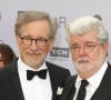 Steven Spielberg et George Lucas à la soirée 44th Life Achievement Award Gala en l'honneur de John Williams à Hollywood, le 9 juin 2016