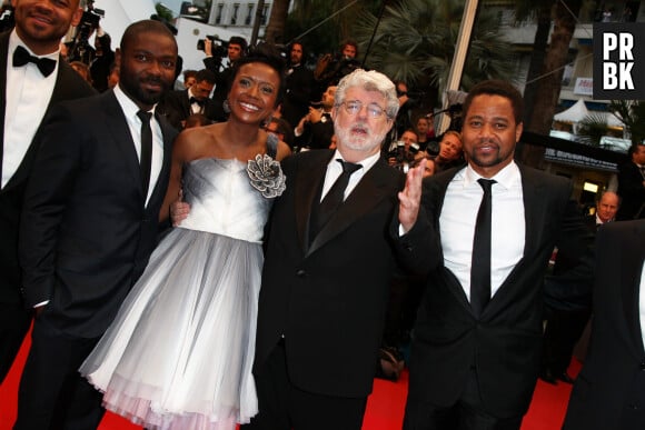 David Oyelowo, Mellody Hobson, George Lucas et Cuba Gooding Jr. - Montée des marches du film Cosmopolis lors du 65ème Festival du film de Cannes le 25 mai 2012