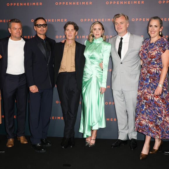 guest, Matt Damon, Robert Downey Jr., Cillian Murphy, Emily Blunt, Christopher Nolan, Jason Clarke et sa femme Emma Thomas - Première du film "Oppenheimer" au Grand Rex à Paris le 11 juillet 2023. © Coadic Guirec/Bestimage