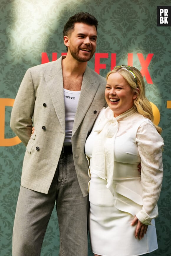 Luke Newton et Nicola Coughlan présentent la saison 3 de La Chronique des Bridgerton au Bulgari Hotel le 9 mai 2024 à Milan © Lucia Sabatelli/Bestimage


