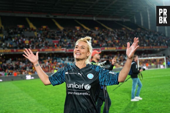 Elodie Gossuin durant un match des légendes de Lens contre l'UNICEF au Stade Bollaert-Delelis le 6 juin 2023 Photo by Sylvain Lefevre/ABACAPRESS.COM