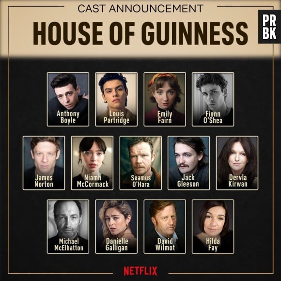 Netflix a dévoilé le casting de House of Guinness.