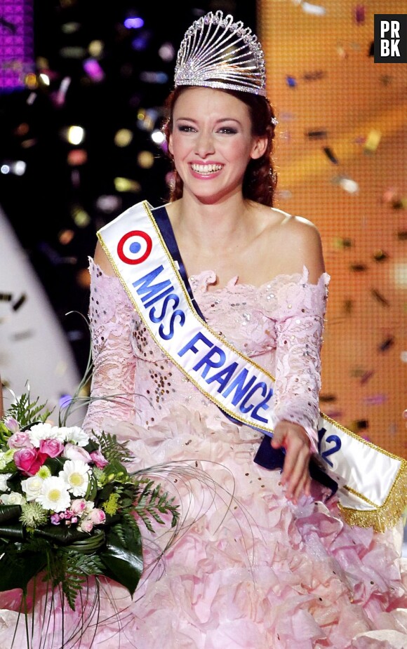 Delphine Wespiser lors de son élection à Miss France 2012