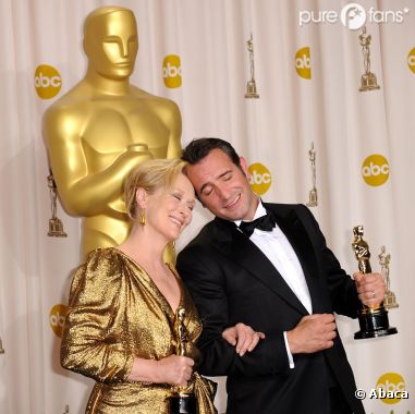 Oscars 2012, les deux "meilleurs acteurs" ensemble