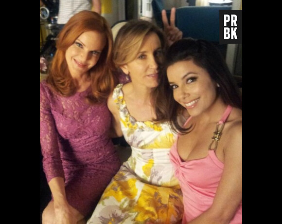 Marcia Cross, Felicity Huffman et Eva Longoria sur le tournage de Desperate Housewives