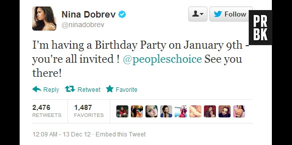 Nina Dobrev veut fêter son anniversaire avec ses fans