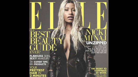Nicki Minaj : sans maquillage mais avec décolleté en Une du Elle US