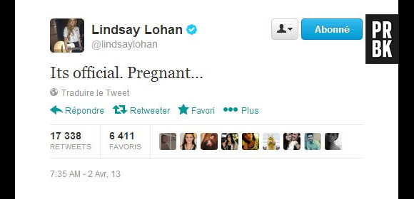 Lindsay Lohan annonce qu'elle est enceinte