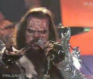 Le groupe finlandais Lordi avec Hard Rock Hallelujah, gagnant de l'Eurovision 2006