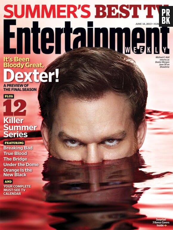 Dexter sanglant en couverture de Entertainment Weekly