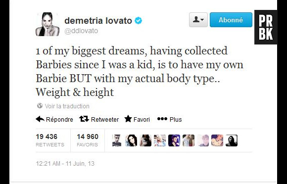 Demi Lovato demande une Barbie à son image sur Twitter