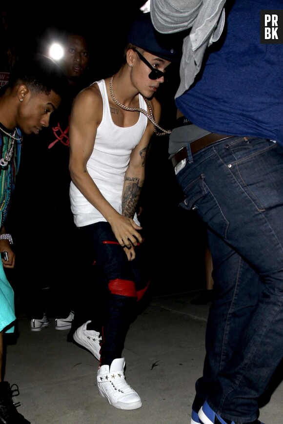 Justin Bieber à la soirée de lancement de "Yeezus", le 14 juin 2013 à LA