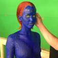 Jennifer Lawrence en Mystique sur le tournage de  X-Men : Days Of Future Past 