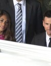 Lionel Messi et Antonella Roccuzzo au mariage de Xavi, le 13 juillet 2013 en Espagne