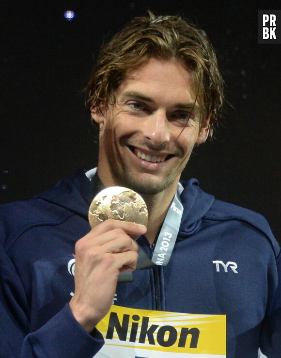 Camille Lacourt : médaille d'or sur 50m dos, le 4 août 2013 à Barcelone