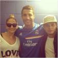 Cristiano Ronaldo, Jennifer Lopez et Casper Smart prennent la posent, en août 2013 aux Etats-Unis