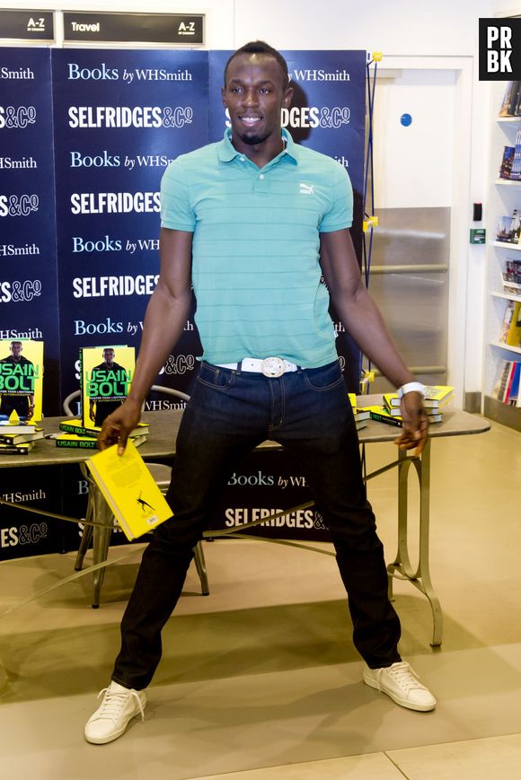 Usain Bolt à Londres pour la promo de "Faster Than Lightning : My Autobiography", le 19 septembre 2013