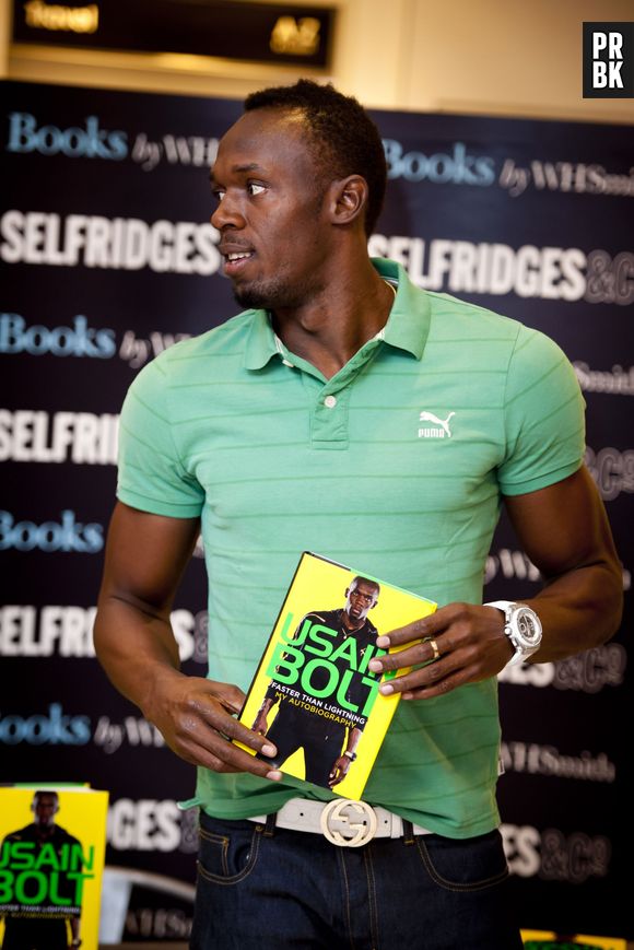 Usain Bolt à Londres pour la promo de "Faster Than Lightning : My Autobiography", le 19 septembre 2013