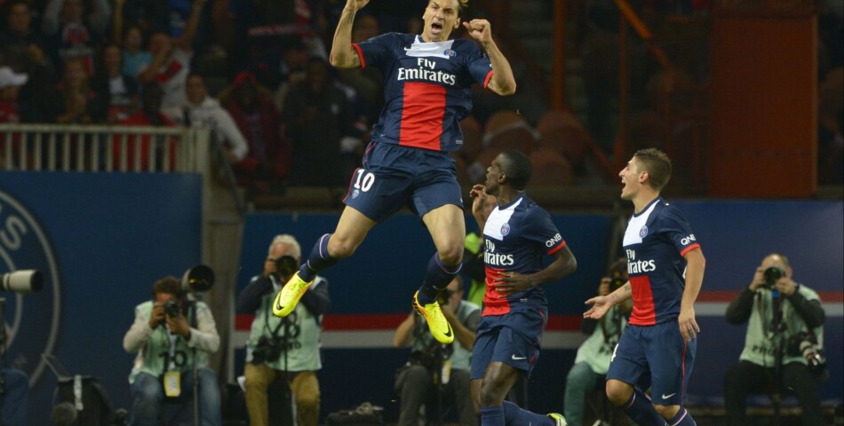 PSG VS AS Monaco : Zlatan Ibrahimovic heureux après son but, le 22 septembre 2013 au Parc des Princes