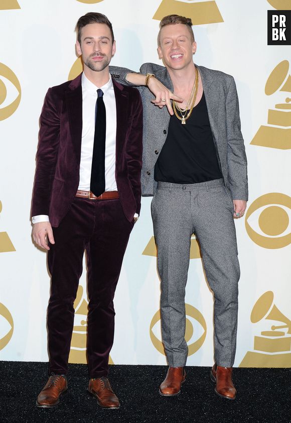 Macklemore & Ryan Lewis pour l'annonce des nominations aux Grammy Awards 2014, à Los Angeles, le 6 décembre 2013