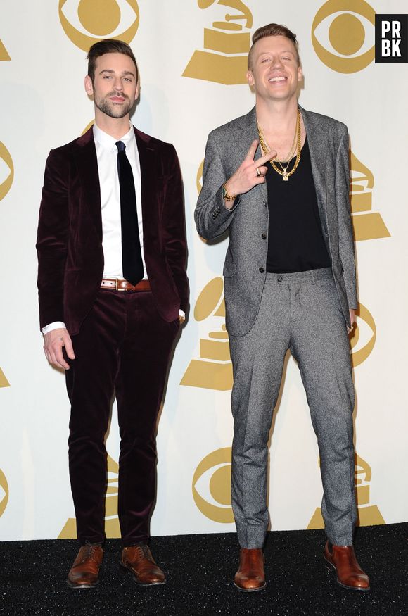 Macklemore & Ryan Lewis pour l'annonce des nominations aux Grammy Awards 2014, à Los Angeles, le 6 décembre 2013