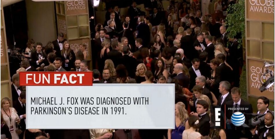 Michael J. Fox : &quot;fun fact&quot; maladroit de la chaîne E! pendant les Golden Globes 2014, le 12 janvier 2014 à Los Angeles