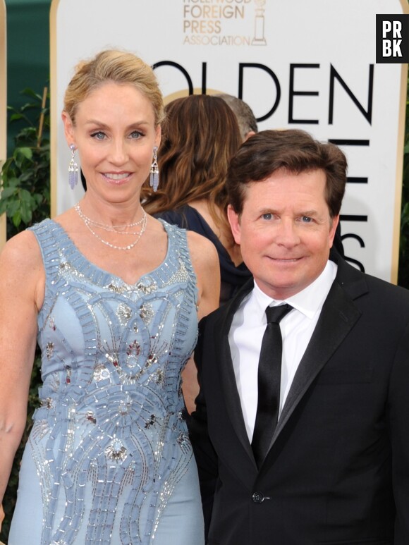 Michael J. Fox et sa femme Tracy Pollan sur le tapis rouge des Golden Globes 2014, le 12 janvier 2014 à Los Angeles