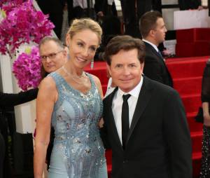 Michael J. Fox et sa femme Tracy Pollan sur le tapis rouge des Golden Globes 2014, le 12 janvier 2014 à Los Angeles