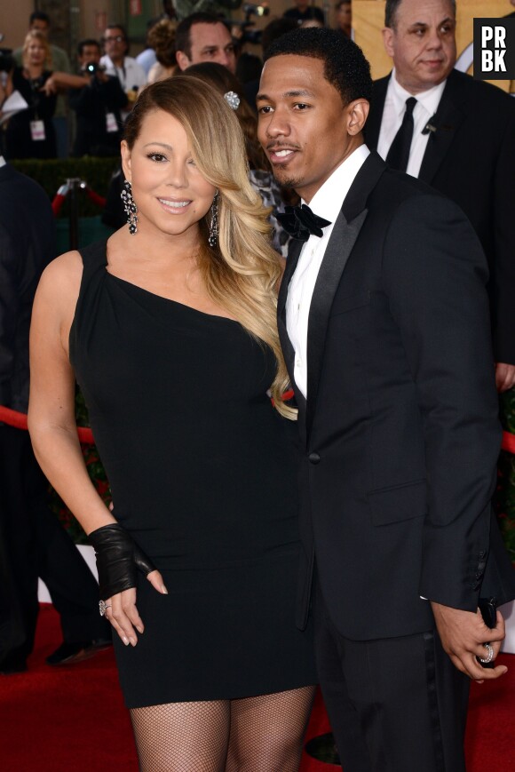 SAG Awards 2014 : Mariah Carey et son mari Nick Cannon à Los Angeles le samedi 18 janvier