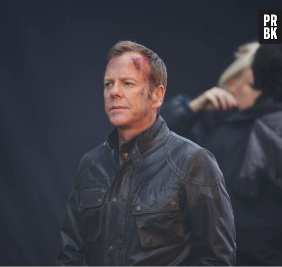 24 heures chrono saison 9 : Kiefer Sutherland en sang sur le tournage à Londres, le 22 janvier 2014