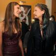 Alessandra Ambrosio et Steven Tyler en pleine conversation, le 1er février 2014 à New York