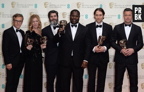 L'équipe de 12 Years a Slave récompensé lors des BAFTA 2014 à Londres le 16 février 2014