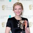 Cate Blanchett récompensée lors des BAFTA 2014 à Londres le 16 février 2014