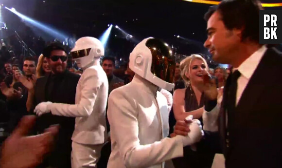 Daft Punk pendant la cérémonie des Grammy Awards 2014