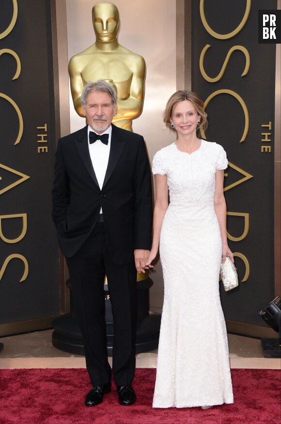 Harrison Ford et Calista Flockhart sur le tapis-rouge des Oscars le 2 mars 2014