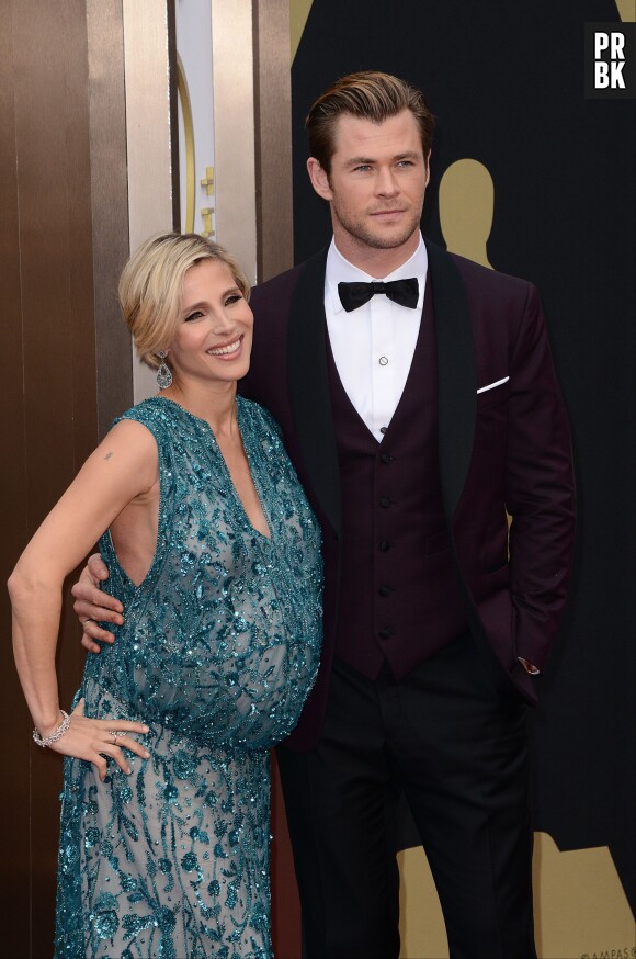 Chris Hemsworth et Elsa Pataky sur le tapis-rouge des Oscars le 2 mars 2014