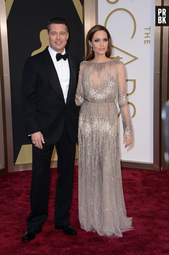 Brad Pitt et Angelina Jolie sur le tapis-rouge des Oscars le 2 mars 2014