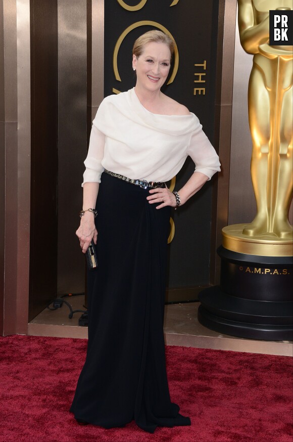 Meryl Streep sur le tapis-rouge des Oscars le 2 mars 2014