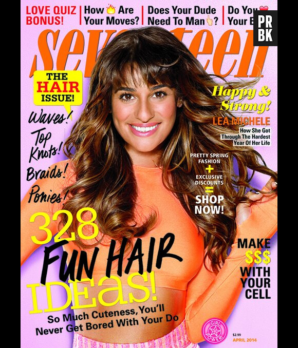 Lea Michele sexy en Une de Seventeen (avril 2014)
