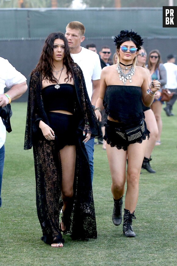 Kendall et Kylie Jenner au 2e jour du festival de Coachella 2014, le 12 avril 2014