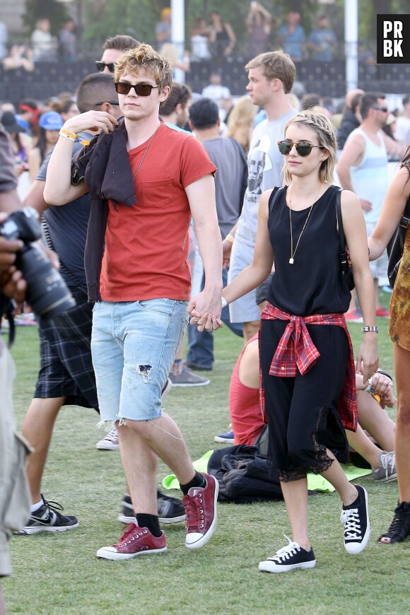 Emma Roberts et Evan Peters au 2e jour du festival de Coachella 2014, le 12 avril 2014