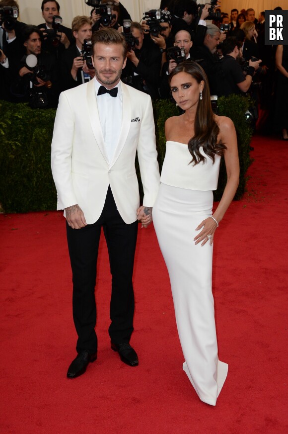 David Beckham et Victoria Beckham au MET Gala à New York le 5 mai 2014