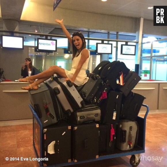 Eva Longoria à l'aéroport de Nice, le 14 mai 2014